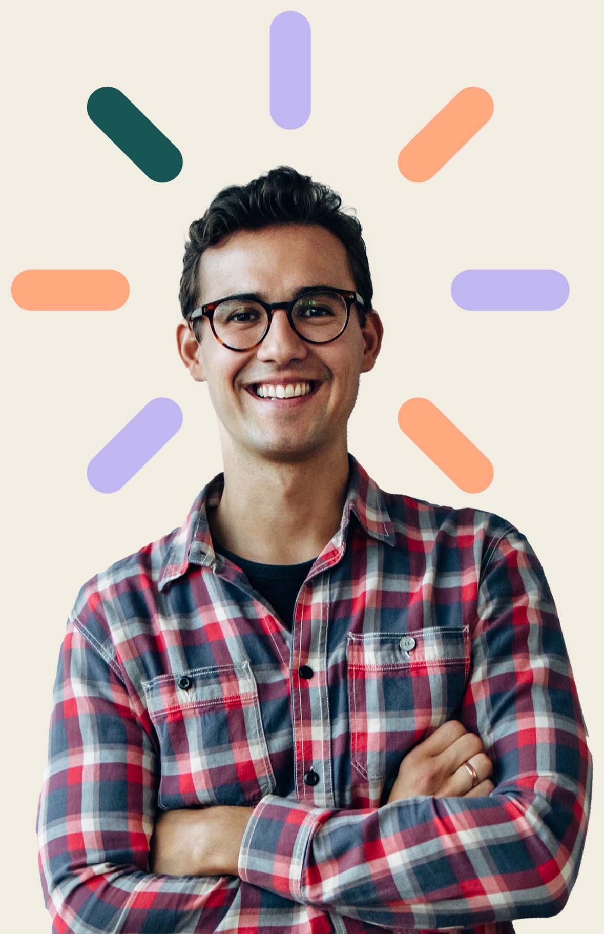 Confident Young Man in Glasses